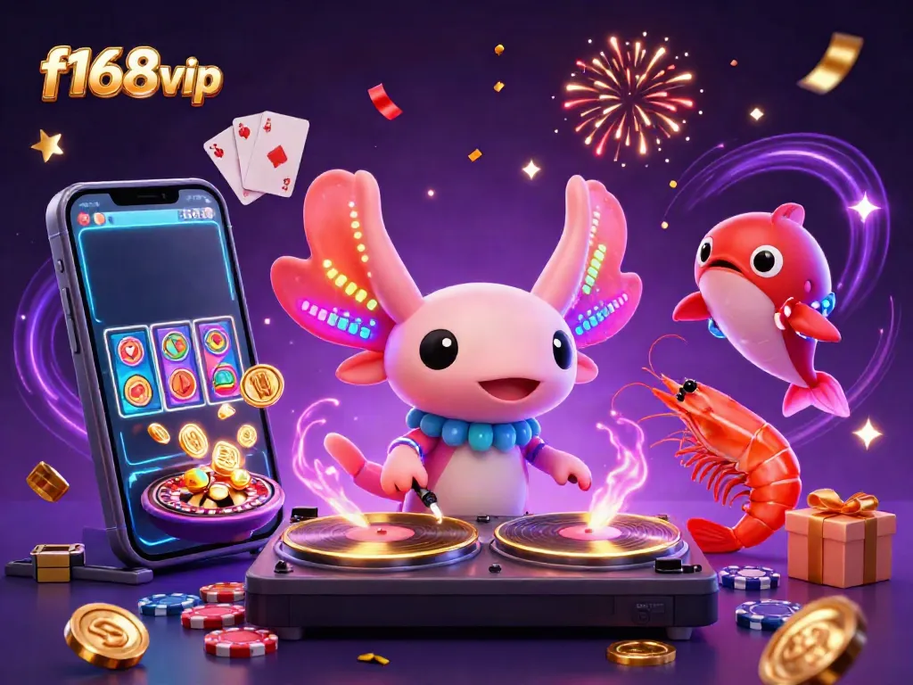 Experience the vibrant world of gaming with the f168vip neon DJ and dynamic casino atmosphere.