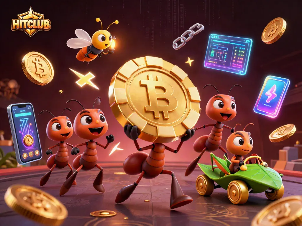 HITCLUB engages in a dynamic casino heist with 3D cartoon ants, revealing rich gambling elements.
