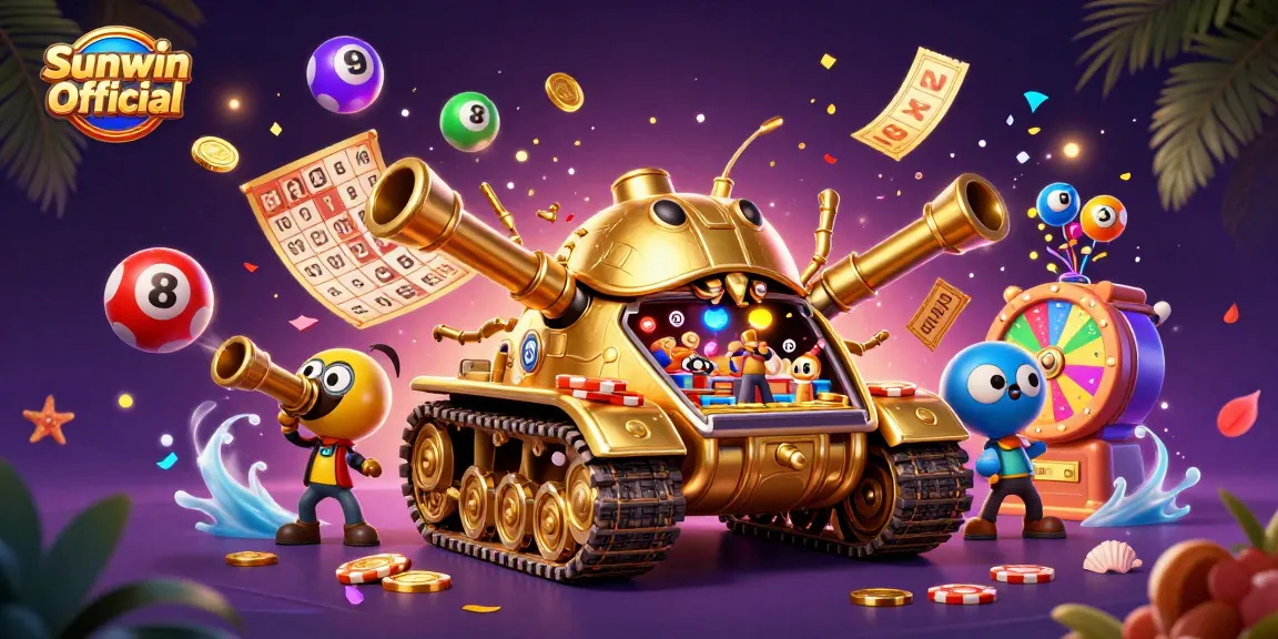 Spin to win at Sunwin Official with vibrant lottery balls and engaging casino elements.
