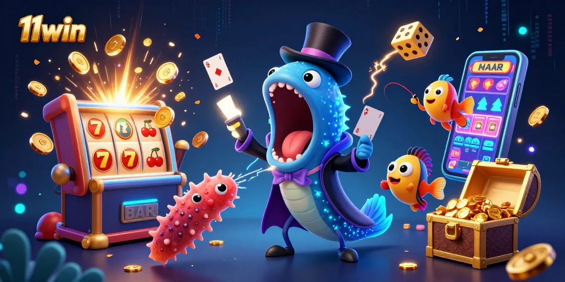 Engaging 11win scene with deep-sea characters showcasing dynamic casino magic.