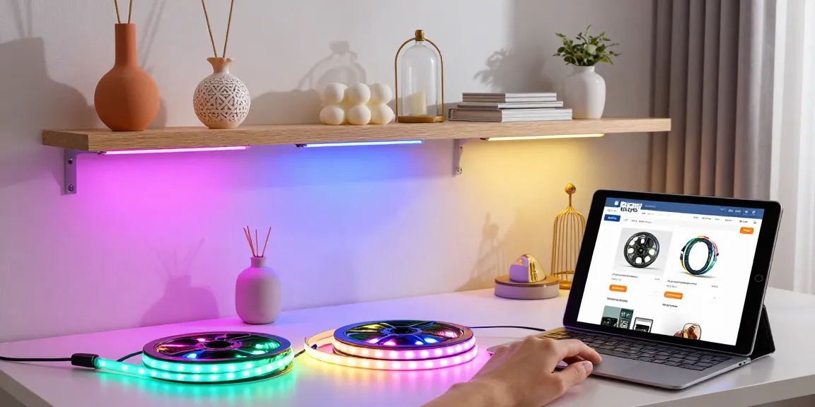 Banda led options showcased in a stylish e-commerce platform for online shopping. Best deals on LED strips for vibrant home decor.