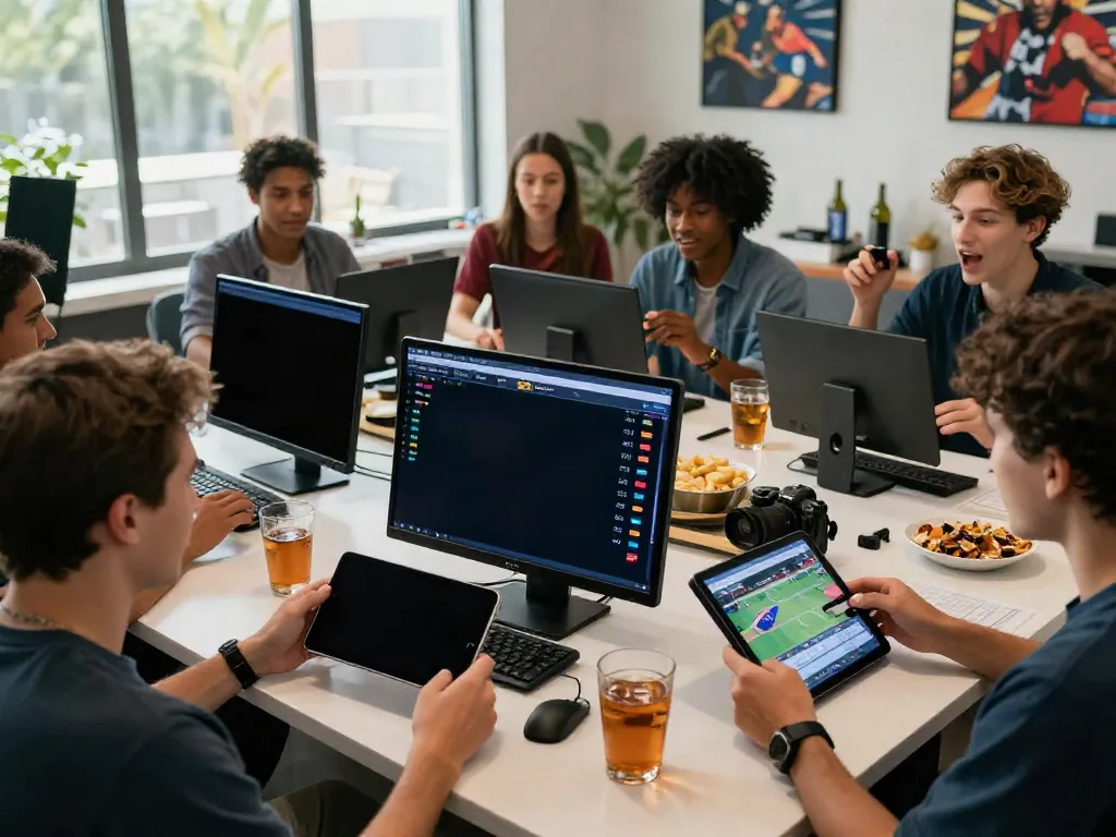 People enjoying a lively sports betting experience with Streek Sportsbook Canada app.