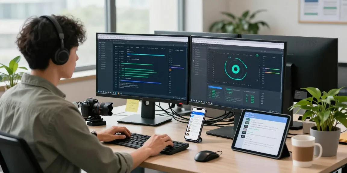 快连 tech support technician troubleshooting connection issues in a modern office environment.