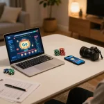 Engaging online gaming experience at Go 99 casino on a modern setup with chips and notes