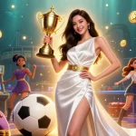 Experience the excitement of Jun88 Trang Chủ with a victorious sports betting scene featuring dynamic game elements.