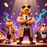 Experience the excitement of 6623 casino with animated characters and vibrant gambling elements.