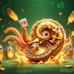 Experience the thrill of five 88 with a vibrant illustration of a nautilus roulette wheel amidst glowing companions.