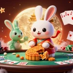 Engage with HITCLUB's exhilarating gameplay as the moon rabbit reveals poker chips within golden mooncakes.
