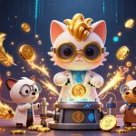 HITCLUB showcases a mad scientist cat creating gold coins amidst a vibrant casino scene.