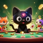 Engage with the cosmic casino realm of SC88 cá cược featuring a black hole cat and colorful elements.