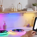 Banda led options showcased in a stylish e-commerce platform for online shopping. Best deals on LED strips for vibrant home decor.