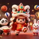 Win big with 58win in a vibrant casino scene filled with lively characters and game elements.