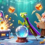 Engage with F8bet's thrilling casino world through a magical 3D scene of fortune tellers and winning symbols.